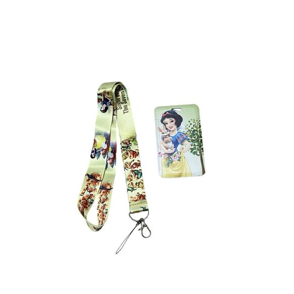 Snow White and the Seven Dwards Lanyard Badge ID Holder Neck Strap Keychain - Picture 1 of 3